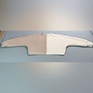 Altar'd State Beige and Cream chunky Knit crop Sweater size medium
